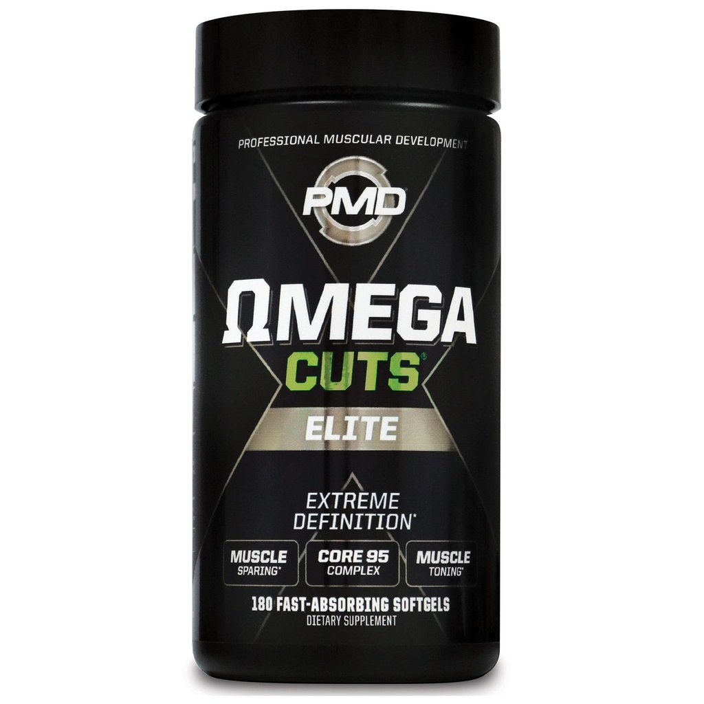 PMD Sports Omega Cuts Elite - Fat Loss - Muscle 定义公式 - Omega Fatty Acids,MCT和CLA的肌肉定义与维护 - Keto对男女友好 - 兴奋剂免费(180 Softgels)
