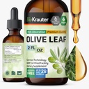 BIO KRAUTER 橄榄叶提取液 - 橄榄叶丁香用于免疫支持 - 无酒精和糖 - Vegan Drops 2 Fl.Oz.