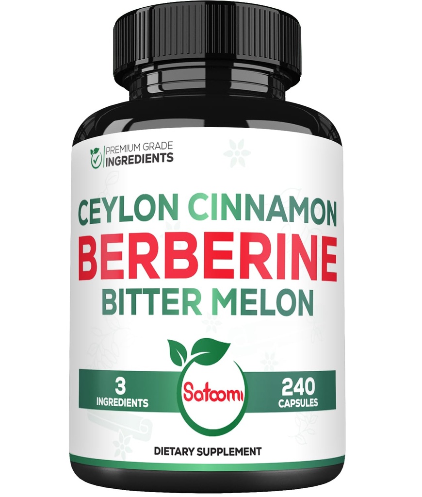 Berberine 1500mg 配有有机锡兰锡桂巴克和Bitter Melon的补编 - 240 Vegan Capsules for 80 services - Imune System, Heart Health, 身体管理和消化支持
