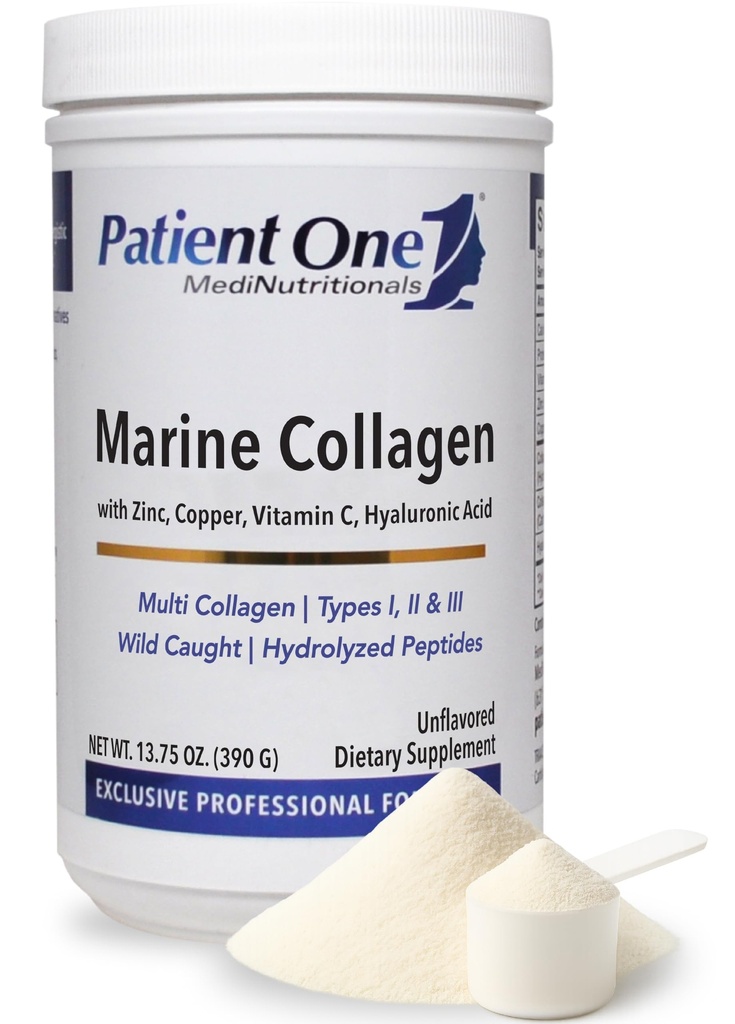 患者 1 Marine Collagen QQ 粉末补充剂 提供全-Body 支持 * + 类型 1, 2 和 3 Collagen, Plus Collagen Cofacters 13.75 oz