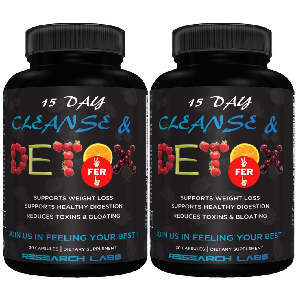 研究实验室 15日Colon Cleanse & Detox for Less Bloat Flat Tummy w/Probiotics - 2 Fer 1 - 便秘救济 - 流沙毒素,布斯能量. 临床研究安全和有效的公式