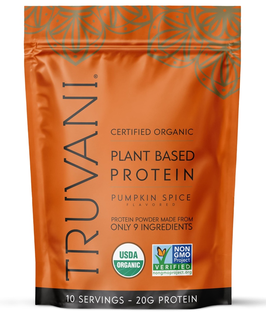 Truvani Vegan Pea 蛋白质粉 南瓜辣椒 20g 有机植物基蛋白 10 services → Keto → Gluten & Dairy Free → 低碳 → 无添加糖