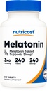 Melatonin 3mg, 240块平板电脑 - 3mg Pervice, 非GMO, Gluten Free