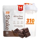 310 营养全餐更换 摇头粉 w/Shaker Cup 启动器 Kit - 高蛋白纤维富豪 Vegan Superfood Blend - 无糖, Keto & Paleo 友好, 低碳 - 巧克力 Bliss 14 srv