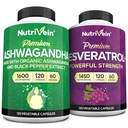Nutrivein Premium Ashwagandha Capsules & Resveratrol 补编 Bundle:高吸力Resveratrol Capsules 和 Ashwagandha 平衡、生命力、维修的补编
