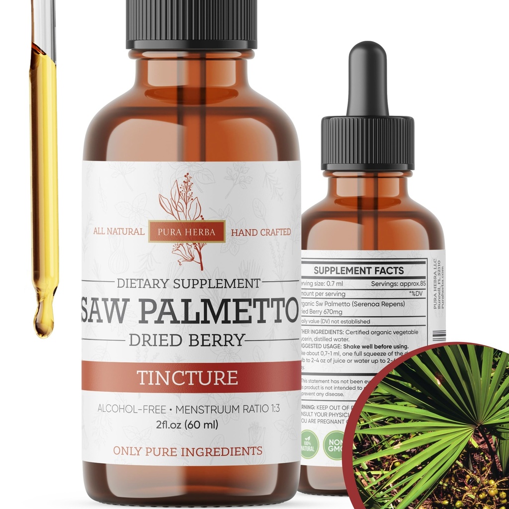 (原始内容存档于2018-09-21) (英语). Saw Palmetto Tincture QQ Premium 无酒精草药提取自Saw Palmetto Berries QX液体植物学补编 传统草药配方美国制造 - 2 oz(60 ml)