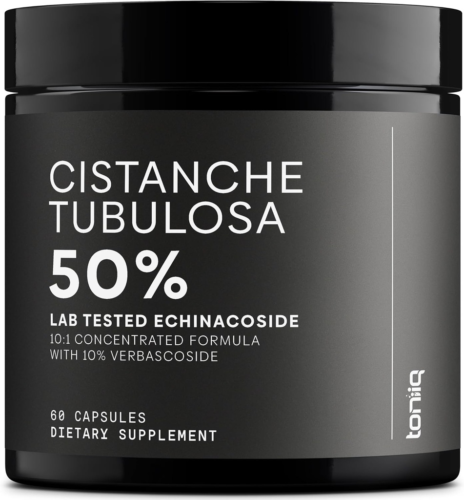 Cistanche Tubulosa 提取 - 超高概率 10:1 提取率50% Echinacoside 和 10% Verbascoside - 高度集中 - 第三方实验室测试 - 60 Capsules
