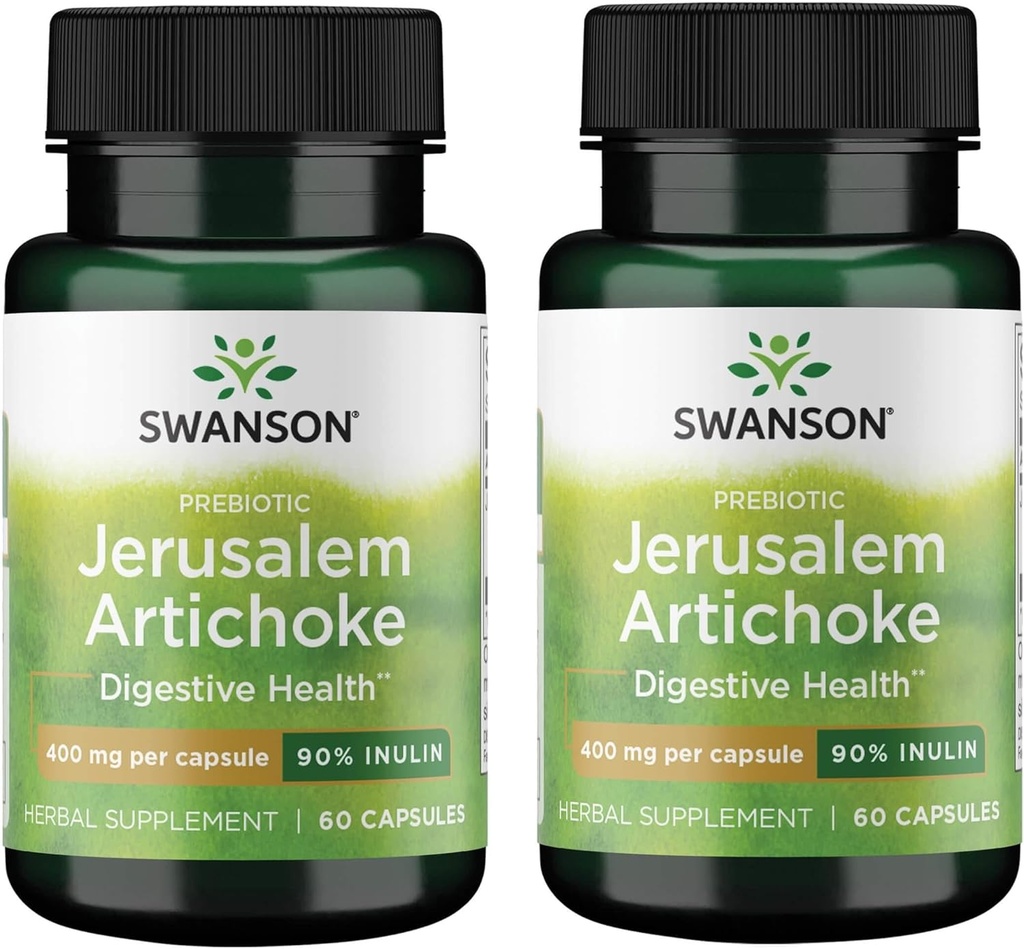 Swanson Prebiotic Jerusalem Artichoke - 90% 胰岛素 400 mg 60 Caps (2 Pack) (2 Pack) (中文(简体) ).