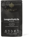 长寿4 - 终极细胞健康补充剂 - Fisetin, Taurine, Alpha-Ketoglutarate钙和Spermidine Capsules for longevity and Viritity - 在美国制造 - 物理设计