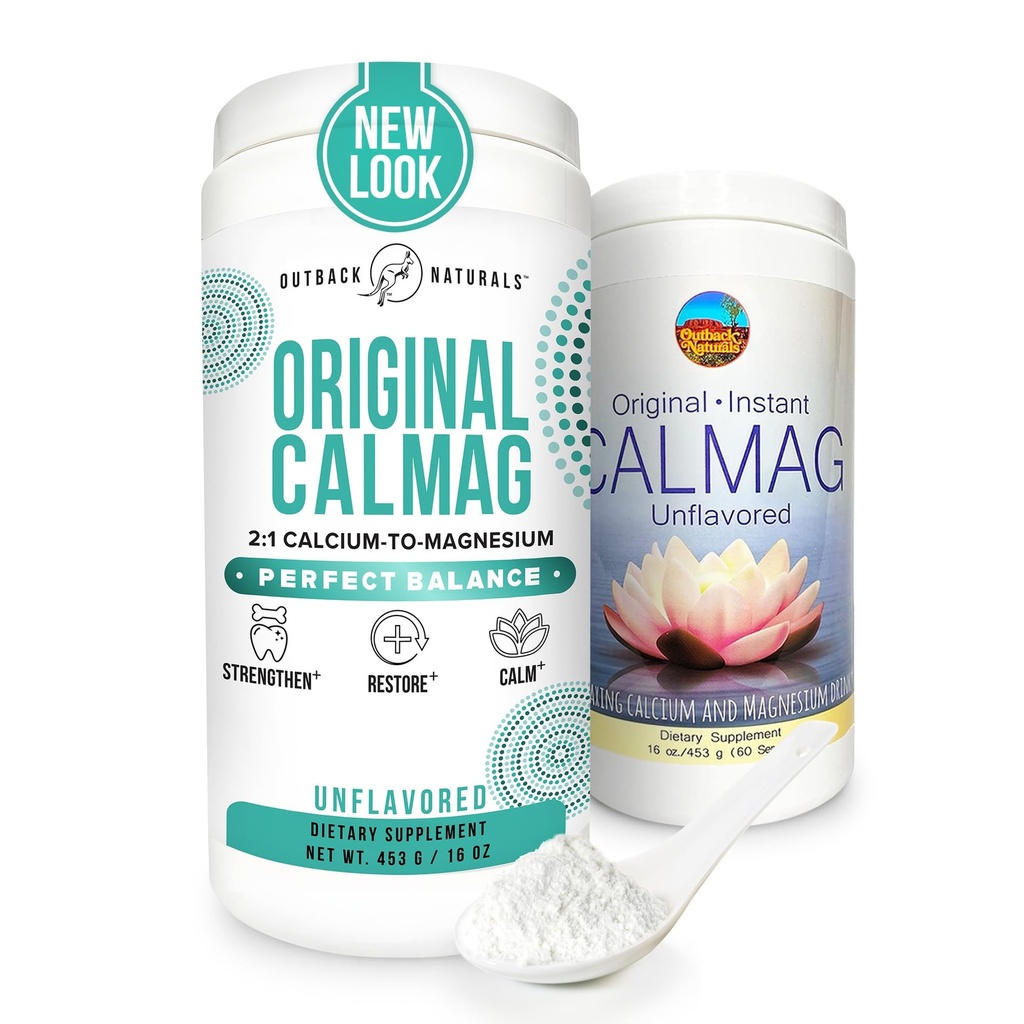 高吸附量: 2:1 CalMag Calcium Magnesium Citrate Supplement, Calcium Gluconate Power, 支持压力缓解,睡眠和骨强矿物质饮料,未味16.5 oz(包1)