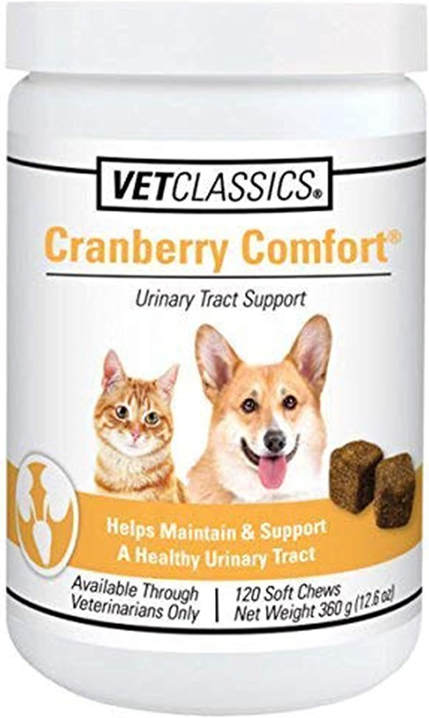 兽医经典 Cranberry 安慰尿液Tract Pet Supplements for Dogs, Cats – 维护狗爆破者健康, Cat Bladder 控制 – pet supplements for Intunition – 120 Soft Chews (英语).