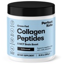 Keto Collagen Pepteides蛋白粉配有MCT Oil,Hydrolyzed Collagen,I & III型补充剂,Gluten Free,草药,低卡布,Keto Coffee Creamer,Collagen for Men and Men, Unfavored