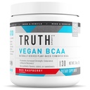 真理营养 Vegan BCAA 粉末 - 2:1:1 天然BCAAs 氨基酸 能量粉,肌肉建筑,劳动后恢复饮料 肌肉恢复(红色Raspberry,30种服务)