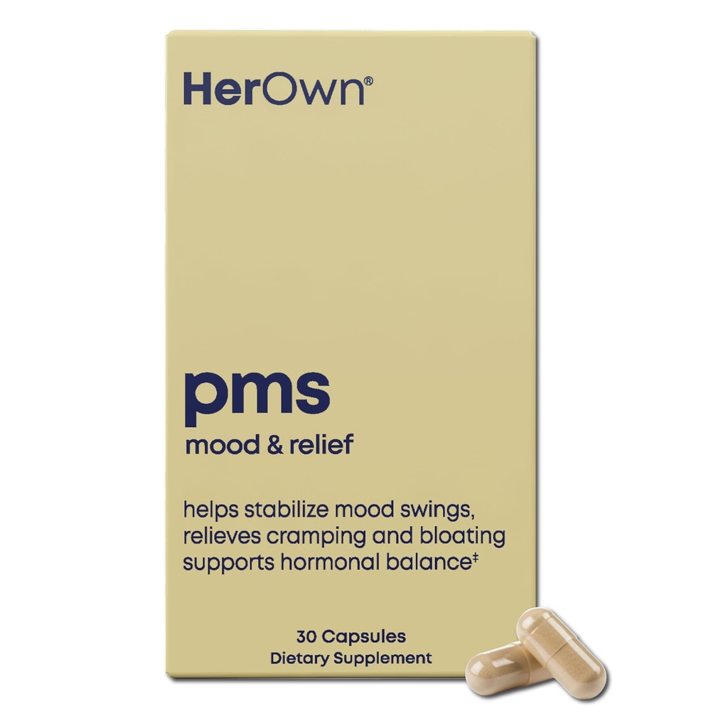 她自己的PMS,支持PMS症状,促进阳性摩擦,自然荷尔蒙平衡,帮助Relieve Cramping,热闪光灯更年期救济,Gluten和Soy Free,Vegan,30 Capsules,30服务