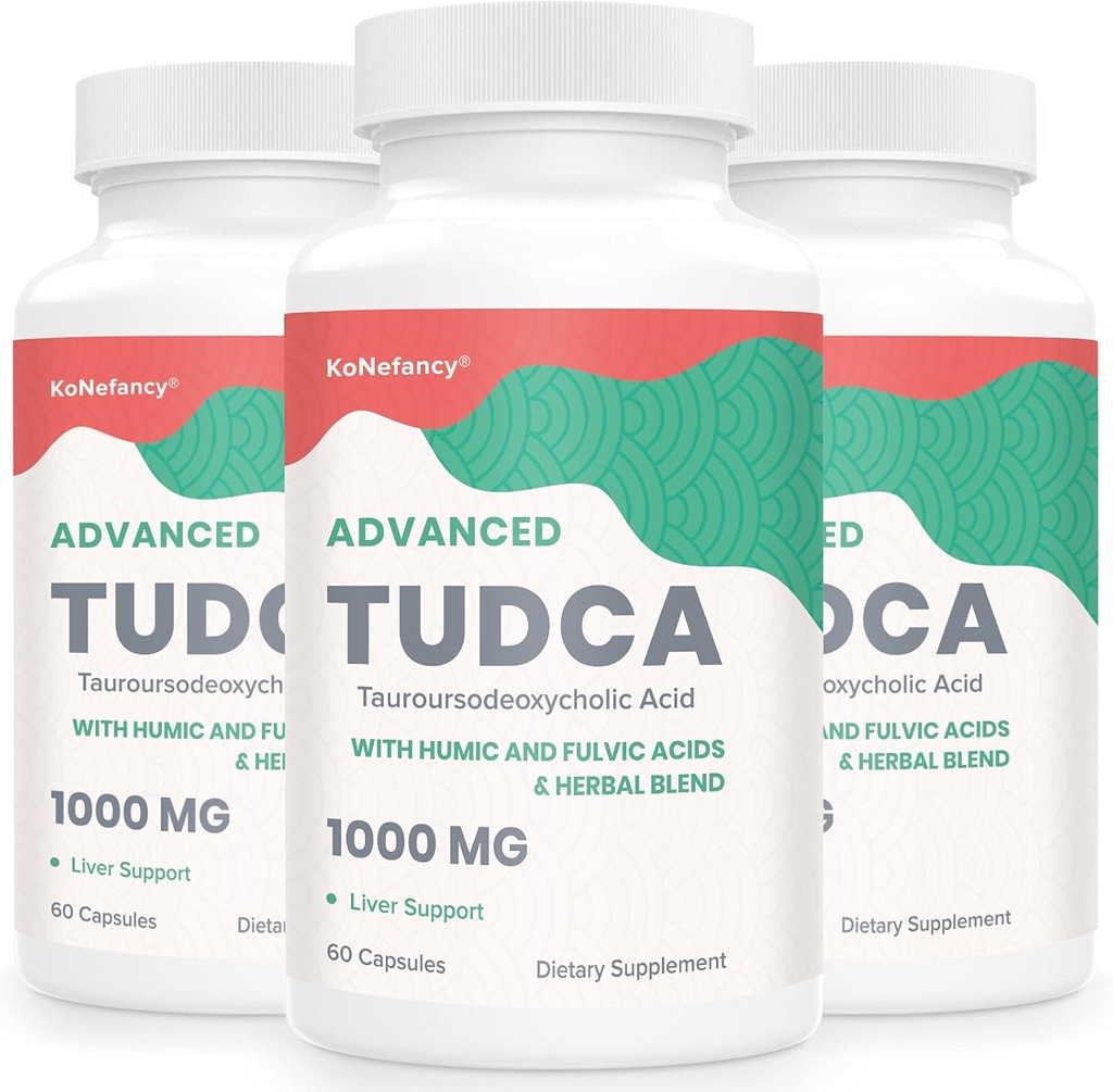TUDCA Liver 补充1000mg - 180 Vegan Capsules, Milk Tetle Herbal 混合剂 Fulvic 和 Humic Acid 用于 Liver , Digestive 健康