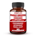 韩国Red Panax Ginseng 750mg 与金戈·比洛巴和Ashwagandha、Boost能源、记忆和Imune系统-男女重点补充药,90 Vegan Capsules