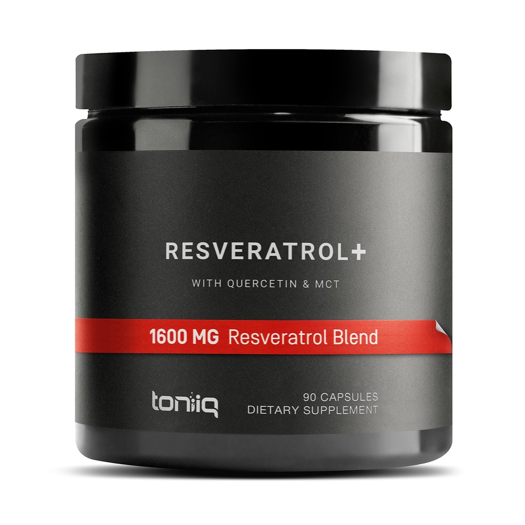 Toniiq 1600mg Resveratrol Blend - 超高纯度和第三党测试 - 与MCT Oil 添加生物利用率 - 最佳NAD 补编