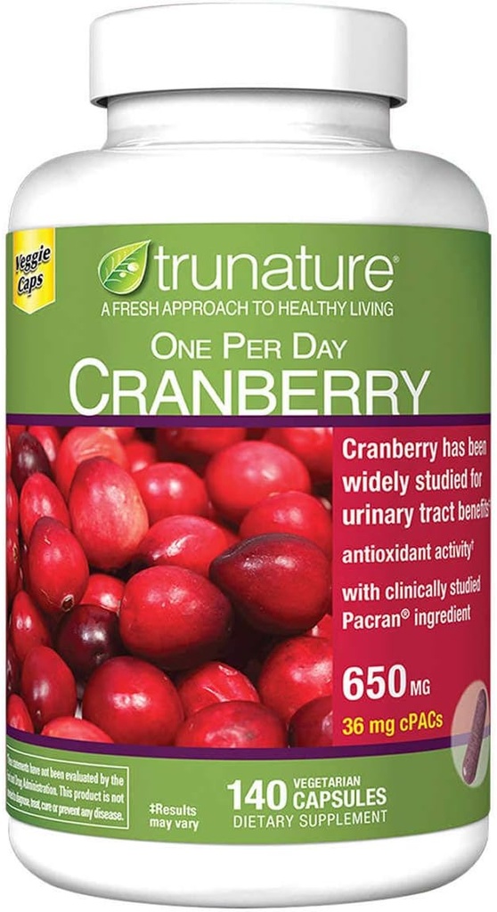 摇摇欲坠的Cranberry 650 mg, 140 蔬菜卡普尔(2包)