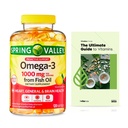 鱼油1000毫克的春谷Omega-3,最大注意,120个计数+排他性维生素指南(2个项目)