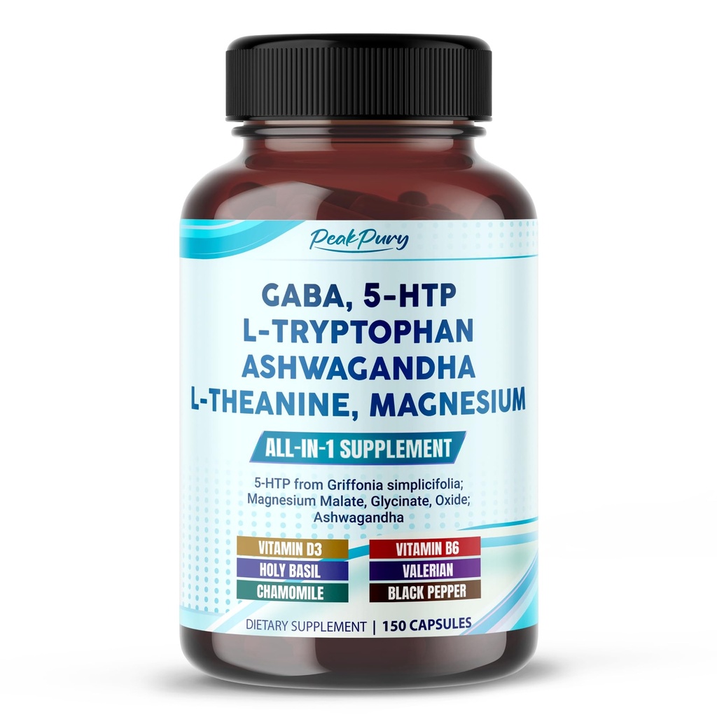 GABA,5-HTP L-Tryptophan Ashwagandha Chamomile L-Theanine 镁 - 在美国制造