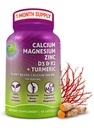 基于植物的500mg钙(Aquamin) – Vegan Calcium 镁锌 D3 配有维生素K2 & 有机图尔姆 – 增强骨骼和肌肉健康与强力,对女性和男性的免疫支持 - 90个计数