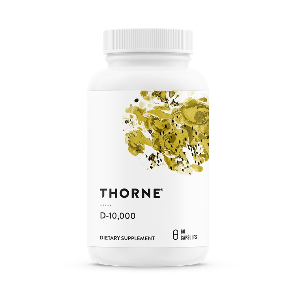 THORNE -- -- 维生素D3补充剂 -- -- 支持健康骨骼、牙齿、肌肉、心血管和免疫功能* -- -- 奶油、奶油和无豆 -- -- 10,000 IU -- -- 60种服务