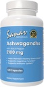 Sanar Naturals Ashwagandha 2,100 mg - 压力和Mood支助补编 - 促进聚焦和可持续能源、Ashwaghanda粉末和根抽取与黑辣椒混合剂 - 非GMO,120卡普尔