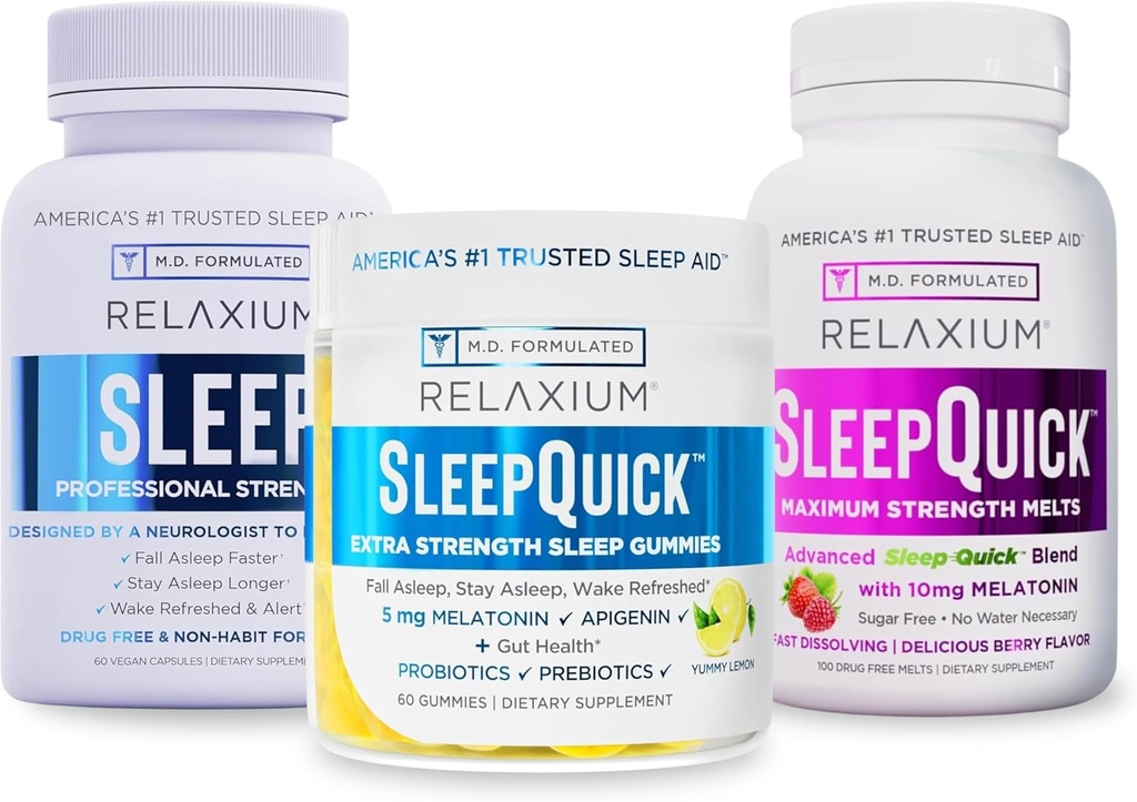 放松睡眠 QQ60 Capsule+睡眠快速融化 + Gummys(家庭包装睡眠包)