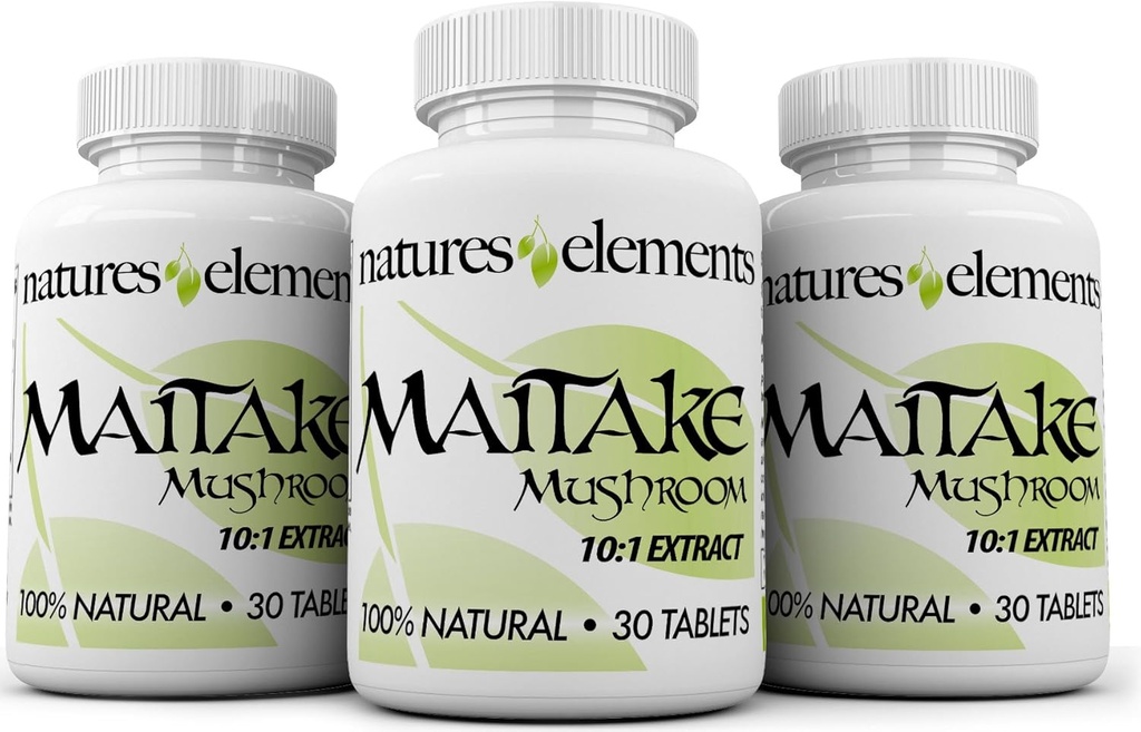 Maitake Mushroom – pack of 3 – 10:1 抽取 – 500 mg 板块 – 标准化 30% 聚沙酰胺 – 每个月供应 – 100% 天然,蔬菜安全