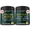 Bundle 7in1 Berberine HCl & 6in1 Dandelion 补充 - 支持免疫、消化和心脏健康