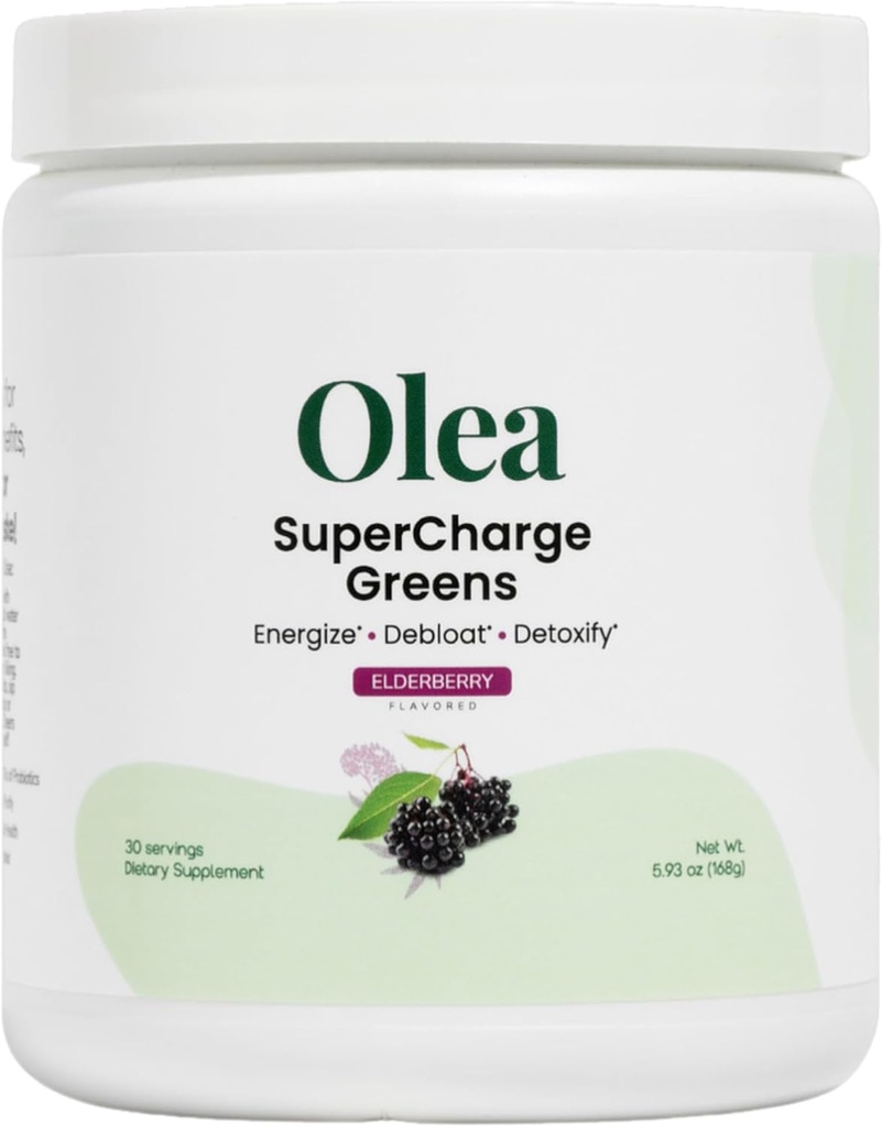 Olea超级充电绿地 – Bloat Relief & Clean Energy Support – Yerba Mate + Probiotics + 消化酶 + Fiber – 无糖添加 – Gut Health Greens Drinch for Daily Draision – Gut Health Greens – Great – Guot Greens – Great – Bloat – Blood Energys – 叶尔巴Mate + Probiotics + 消化酶 + Fiber – 无糖添加 – 古特健康绿地饮品用于每日消化
