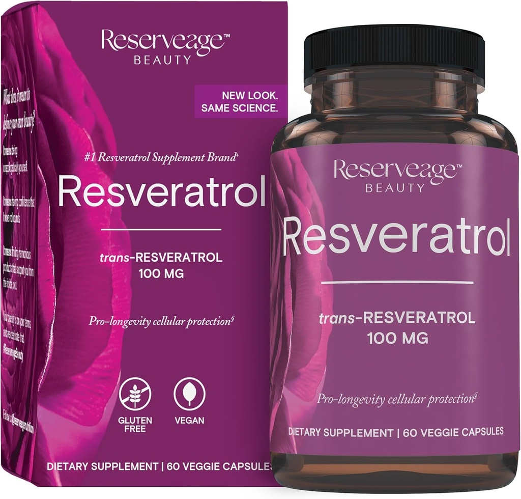 储备美人,Revaratrol 100毫克,心脏和细胞健康抗氧化剂补充剂,支持健康老龄化和免疫系统,Paleo, Keto, 60 Capsules(60种服务)