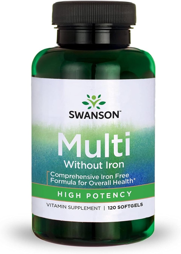 Swanson Multi without Iron 多维特敏健康 补充无铁公式 120 Softgels Sgels