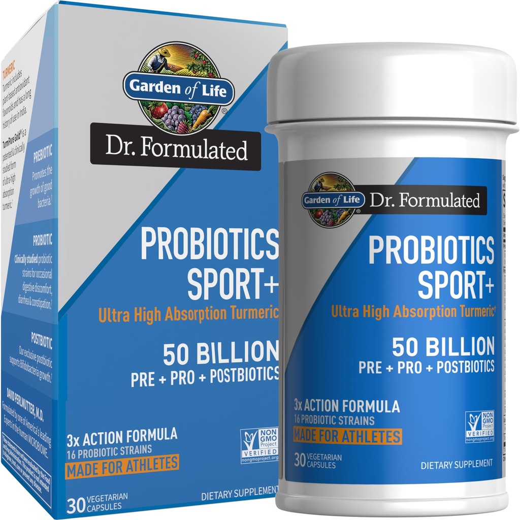 生命之园(Garden of Life Dr Dr Probiotics Dreamed Sport Probiotics) 消化剂补充剂,女性和男性运动员有机生素,临床研究图林奇霉素,50亿CFU, Gut Health, Acidophilus, 30ct
