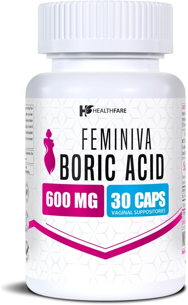 健康 健康 女性 Boric Acid 阴道保有物 30 伯爵 600mg 亲密健康支持 100%纯度 纯度 在美国制造