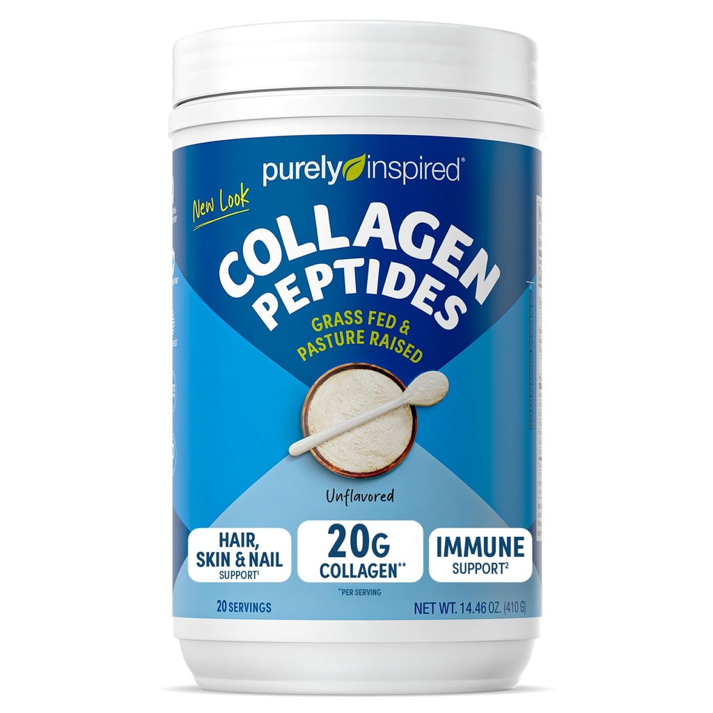 纯受启发的柯拉根粉,未受欢迎的(20种服务) - 20g Collagen Peptides 蛋白蛋白粉,供女性和男性使用 - 草药和草药升起 - Gluten-free, Paleo & Keto-Friendly Collagen 饮料