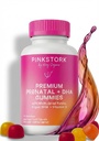 Pink Stork Premium 产前配有DHA,Folate,和维生素D的Gummy Vitamins - 神经管和胎儿脑发育的多维他命和营养元件 - 怀孕必须拥有 - 60 Vegan Gummys