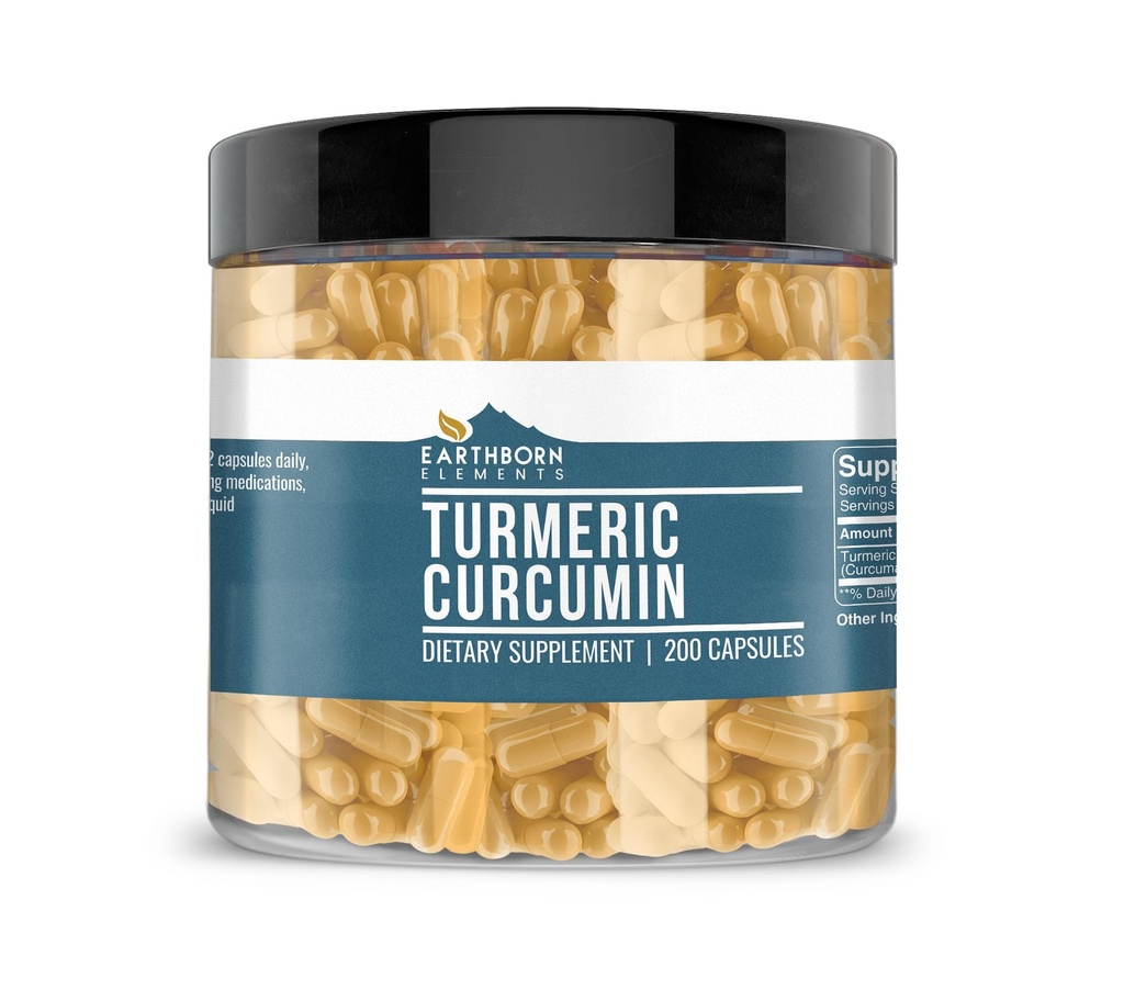 土生元素 Turmeric Curcumin 200 Capsules, 纯和未稀释, 无添加剂
