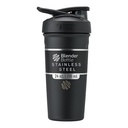 BlenderBottle Strada Shaker Cup 绝缘无锡钢铁水瓶 配电威斯克 24 Ounce 黑色