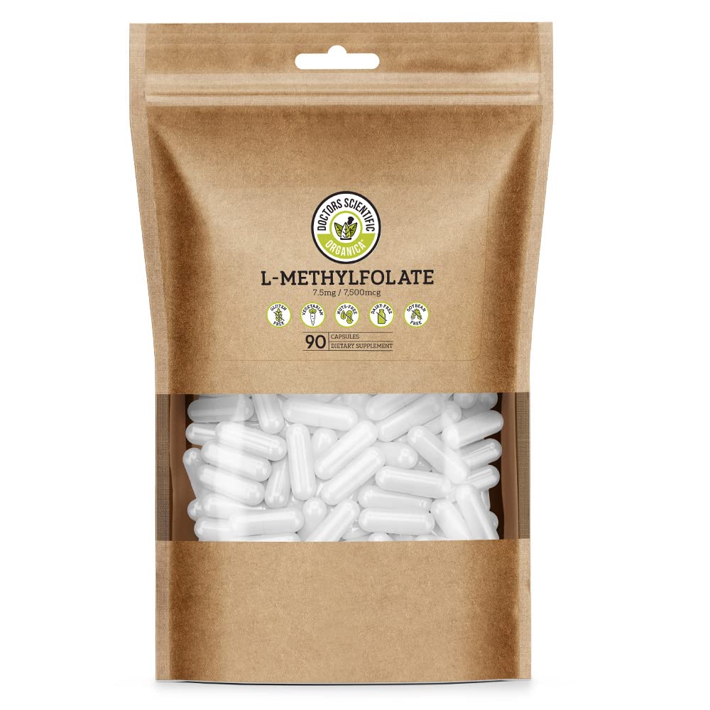 DSO L 甲基folate 7.5mg (5 MTHF 补充剂) - 90 Vegan Capsules (7.5 mg) - 活性L 甲基Folate 异氯乙烷控制补充剂 - 叶酸维生素 - 生态友好包装