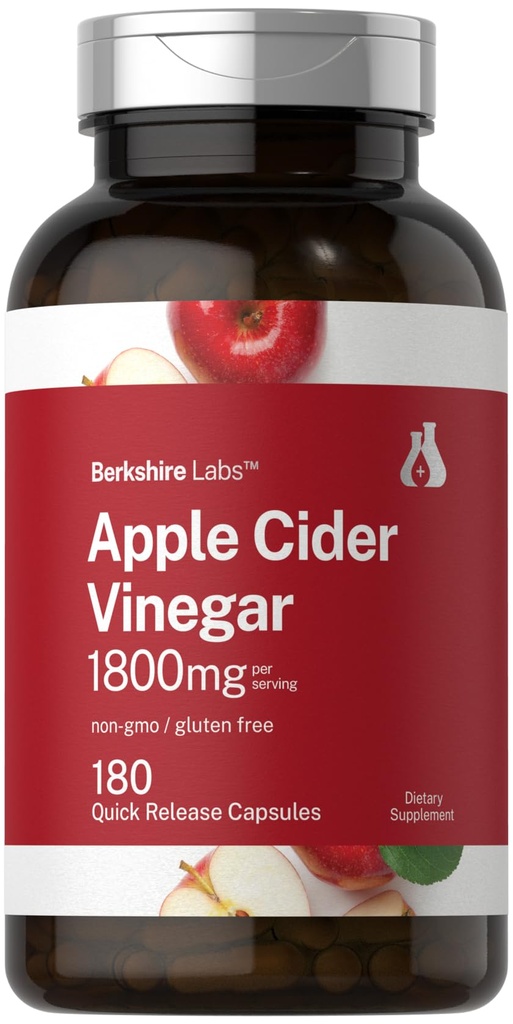 Horbaach Apple Cider Vinegar Capsules | 1800mg | 180 Counter | Non-GMO, Gluten-Free Supplement | Berkshire Labs著 | Berkshire Labs 译.