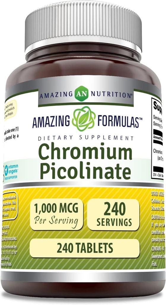 神奇的配方 Picolinate 1000Mcg QQ平板电脑 Supplements QQ Non-GMO Gluten-Free QQ 在美国制造 (Pack QQ 240 Count)