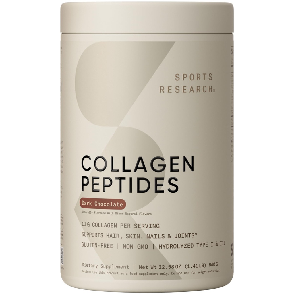运动研究Collagen Peptides - 水解1型和3型Collagen 蛋白质补充型健康皮肤,钉子,和联合型 - 易混合重要营养素和蛋白质,女性和男性Collagen