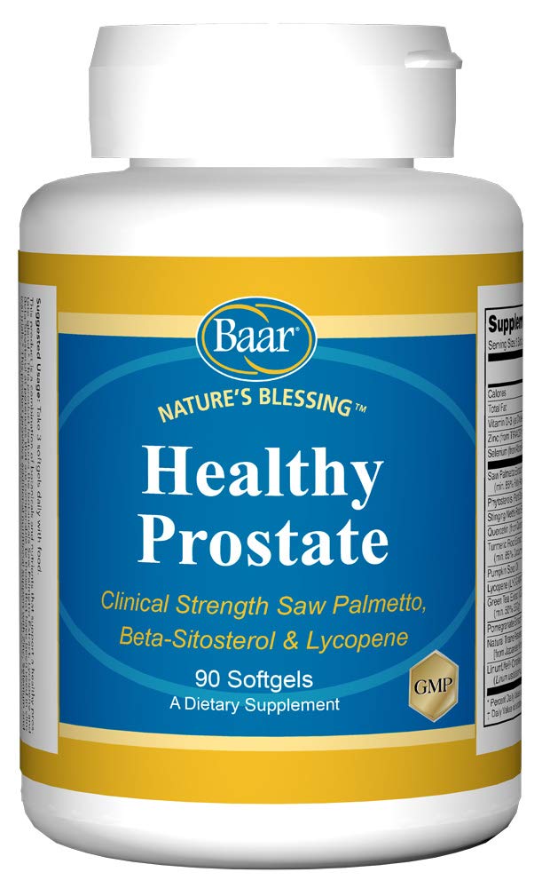 Baar Nature's Blessing 健康前列腺软胶,临床强度 Saw Palmetto, Beta-Sitosterol & Lycopene, 90 软胶