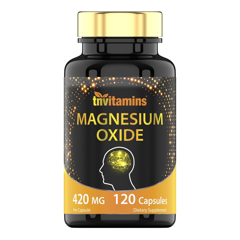 Tnvitamins Magnesium Oxide 420mg - 120 Capsules QQ 4个月供应!~ One Capsule Oxides 100% Daily 值 Oximent in One Capsule Oxido de Magnesio → XN-GMO,美国制造