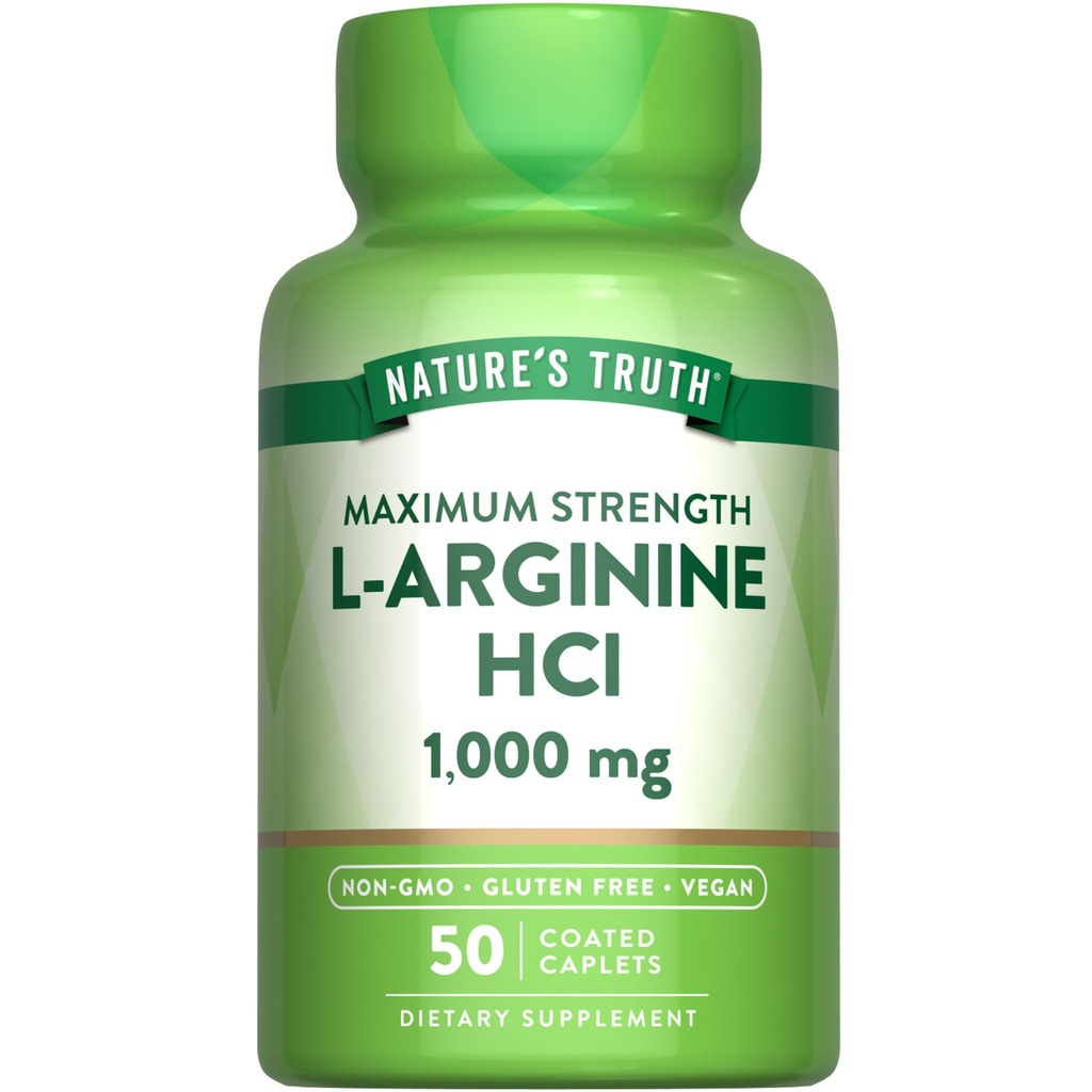 大自然的真理 L-Arginine HCL 1000mg | 50 caplets | 基本氨酸补充 | Vegan, Non-GMO & Gluten 免费补充