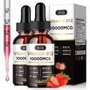 B12 维生素B12 液体投放分语言 1000 mcg, 三联B-12 复合补充, 男女甲基和甲基Cobalamin 混合剂, Mood & Energy Booster, 代谢与健康支持, 2 Pack