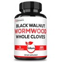 Satoomi 5 in 1 Wormwood Capsules Supplement - 摘自黑胡桃,全壳,Turmeric and Berberine HCl - Immune System & Digestion Health - 180 Count - 90日供应
