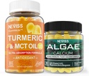 NEVISS 不含糖的涡轮螺旋藻类 + 海洋藻类钙补充物 600mg, 高吸收, Vegan