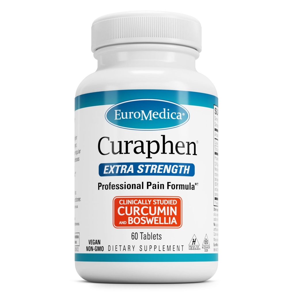 EuroMedica Curaphen 外力 - Curcumin & Boswellia 健康循环支持补充 - 支持联合、肌肉健康和内啡碱生产的图尔克补充 - 60片